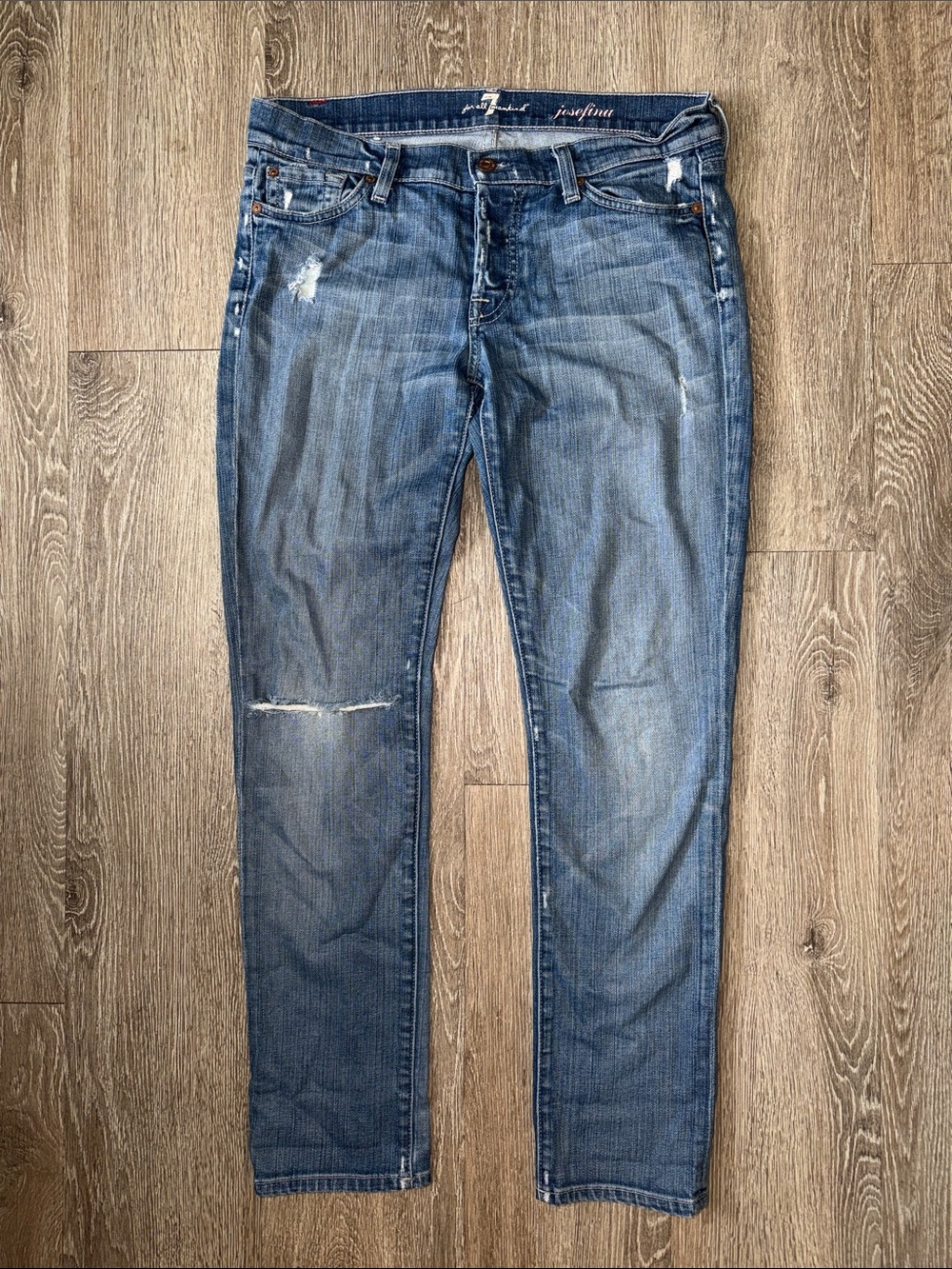 Joe's Josefina Jeans denim size 27 pants Skinny Distressed Blue Denim